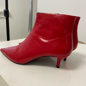 Red Zara ankle boots